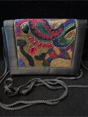 1990s vintage Carla Marchi Beaded Boho Style Handbag/Clutch/Purse/preowned